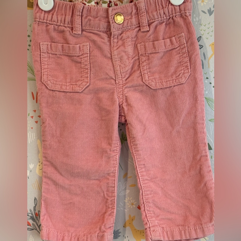 Corduroy OshKosh Baby B’gosh Pink Flower Waistbans Little Girl Jeans 9M